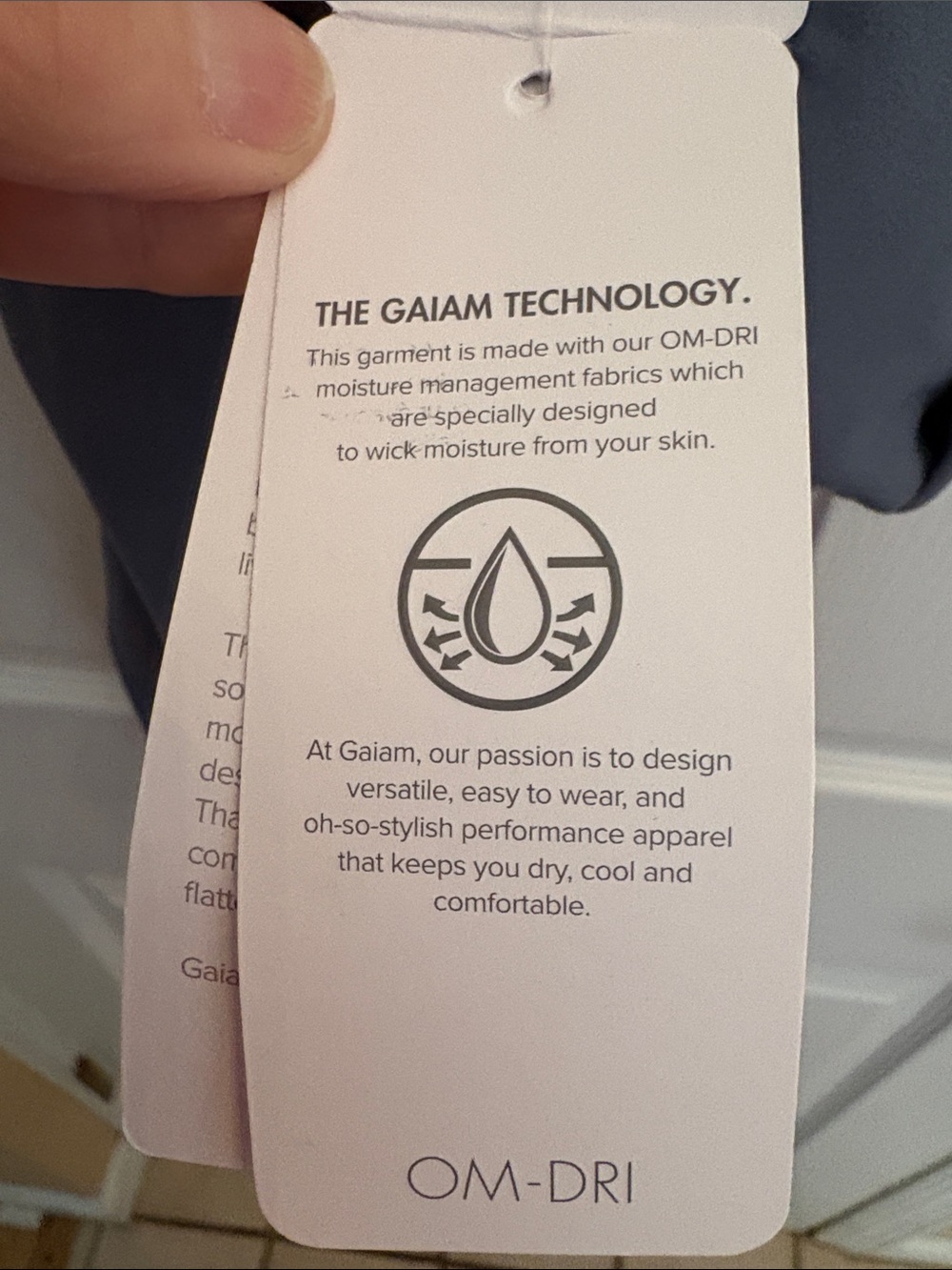 GAIAM NWT OM-DRI blue-Gray High-Rise karma 7/8 Leggings with Side Pockets yoga - Picture 4 of 12